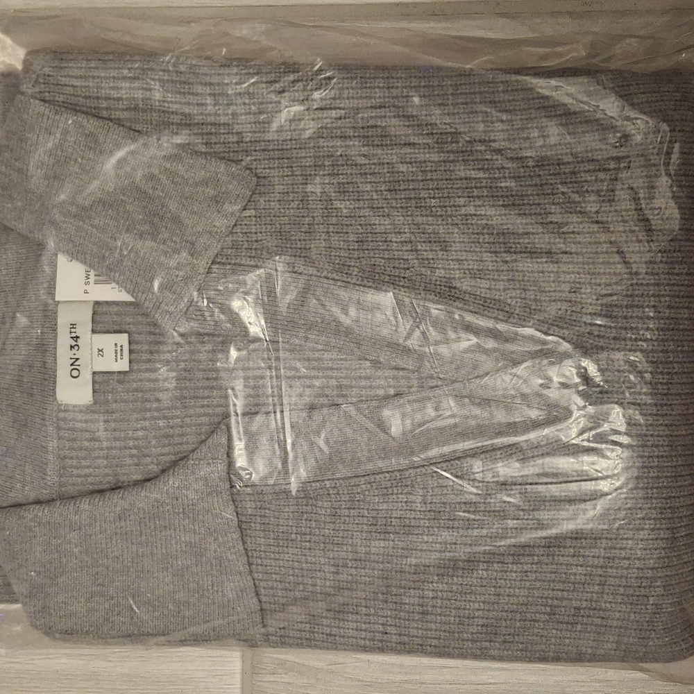 On 34th  V-Neck Gray Sweater for Women - Picture 3 of 3